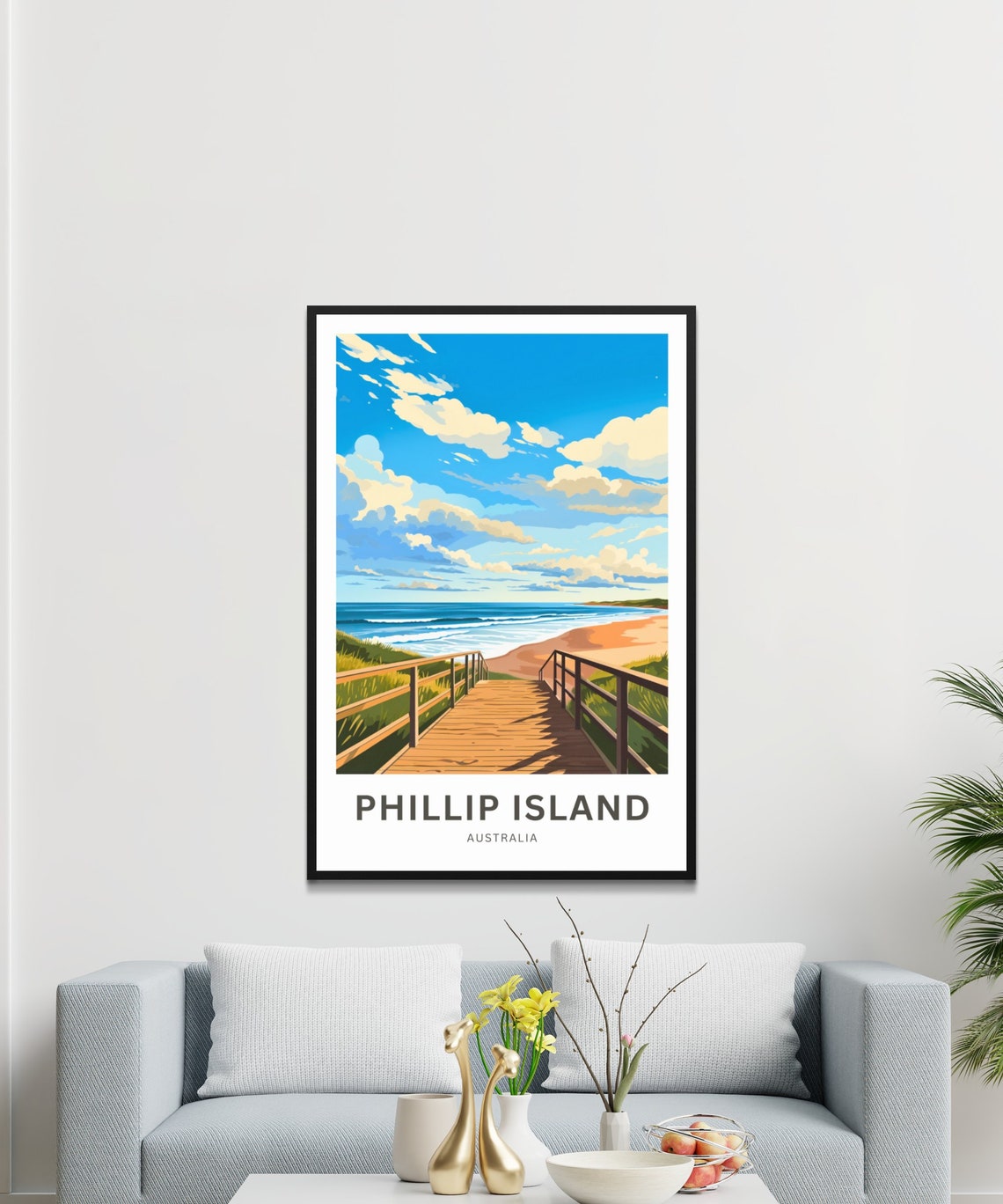 Phillip Island Australia Dune Boardwalk Sunset Surf Travel Poster - Image 3
