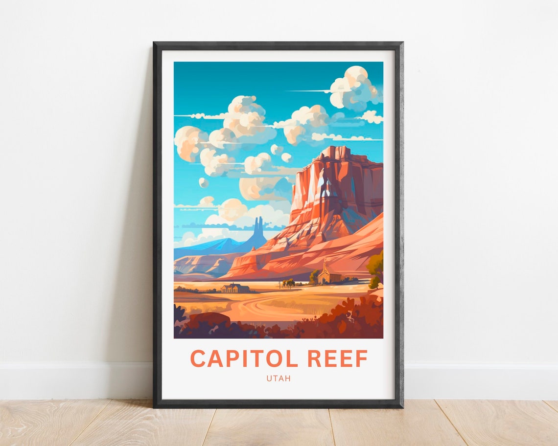 Capitol Reef Utah National Park Red Rock Desert Canyon Poster