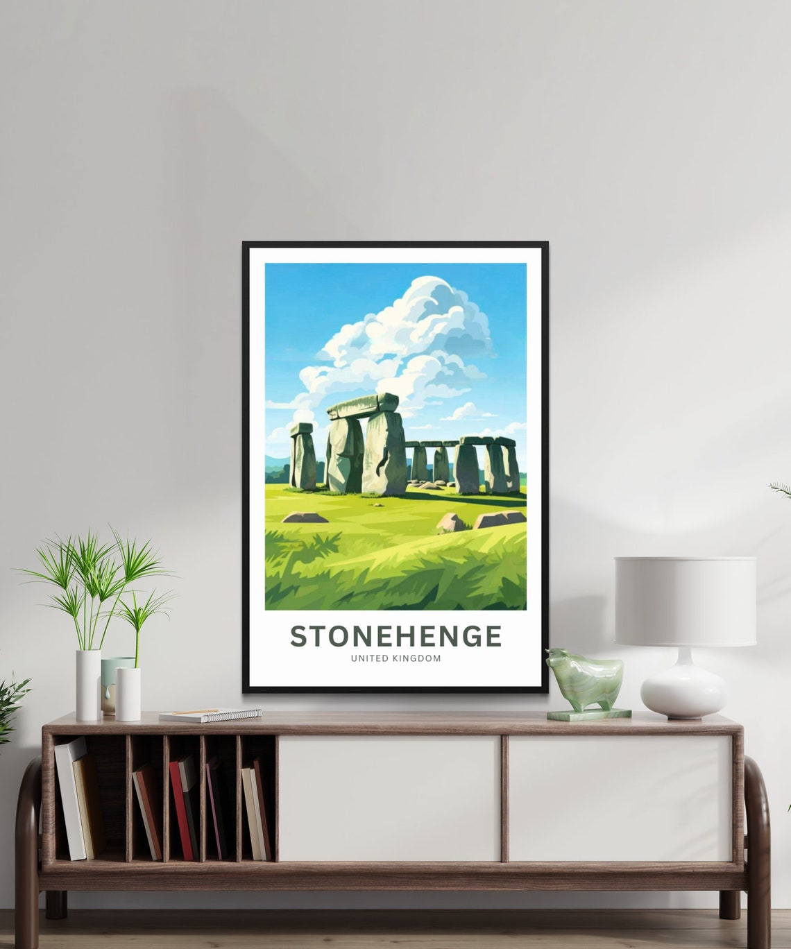 Stonehenge United Kingdom Ancient Stones Custom Text Travel Poster - Image 2