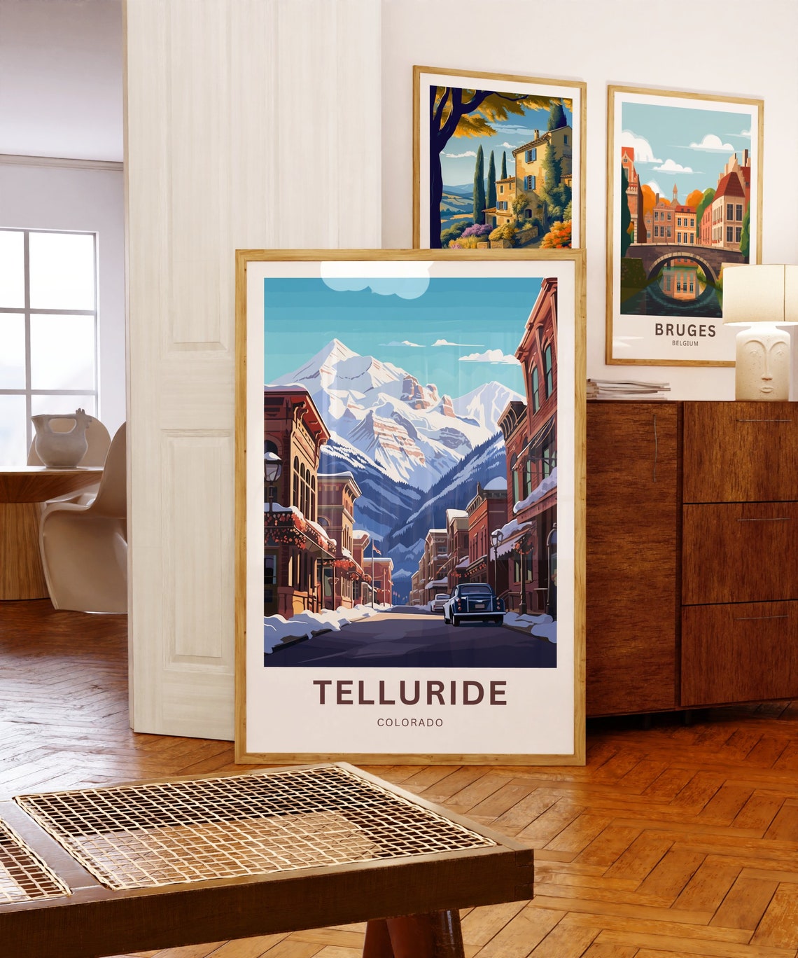 Telluride Colorado Snowy Winter Town Personalized Travel Poster - Image 5