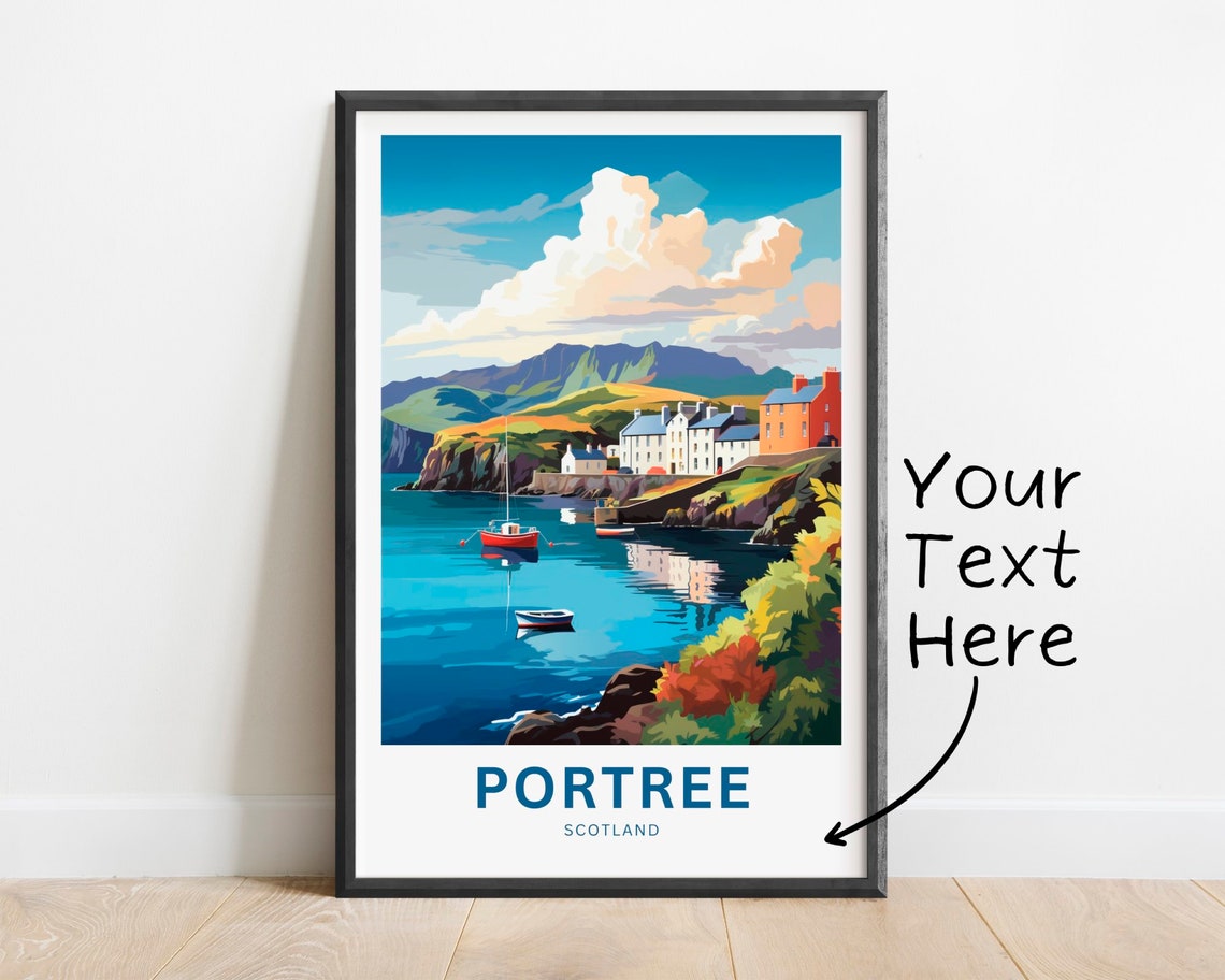 Portree Scotland Harbor Personalized Custom Text Gift Poster