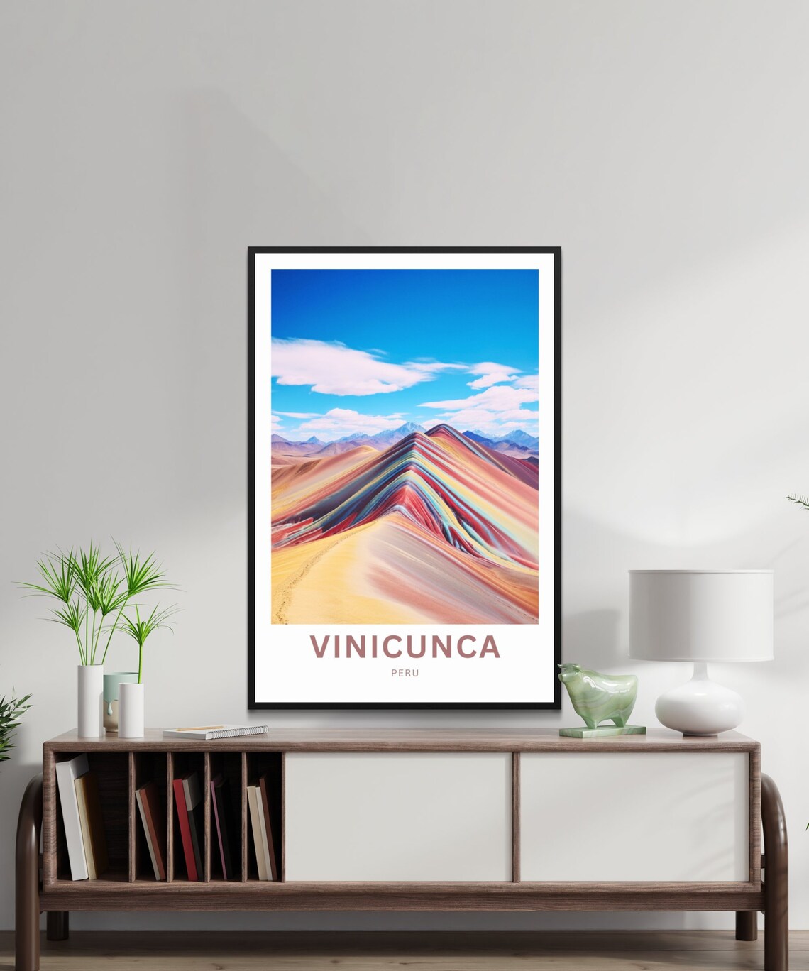 Vinicunca Peru Rainbow Mountain Striped Ridges Photo Travel Poster - Image 2