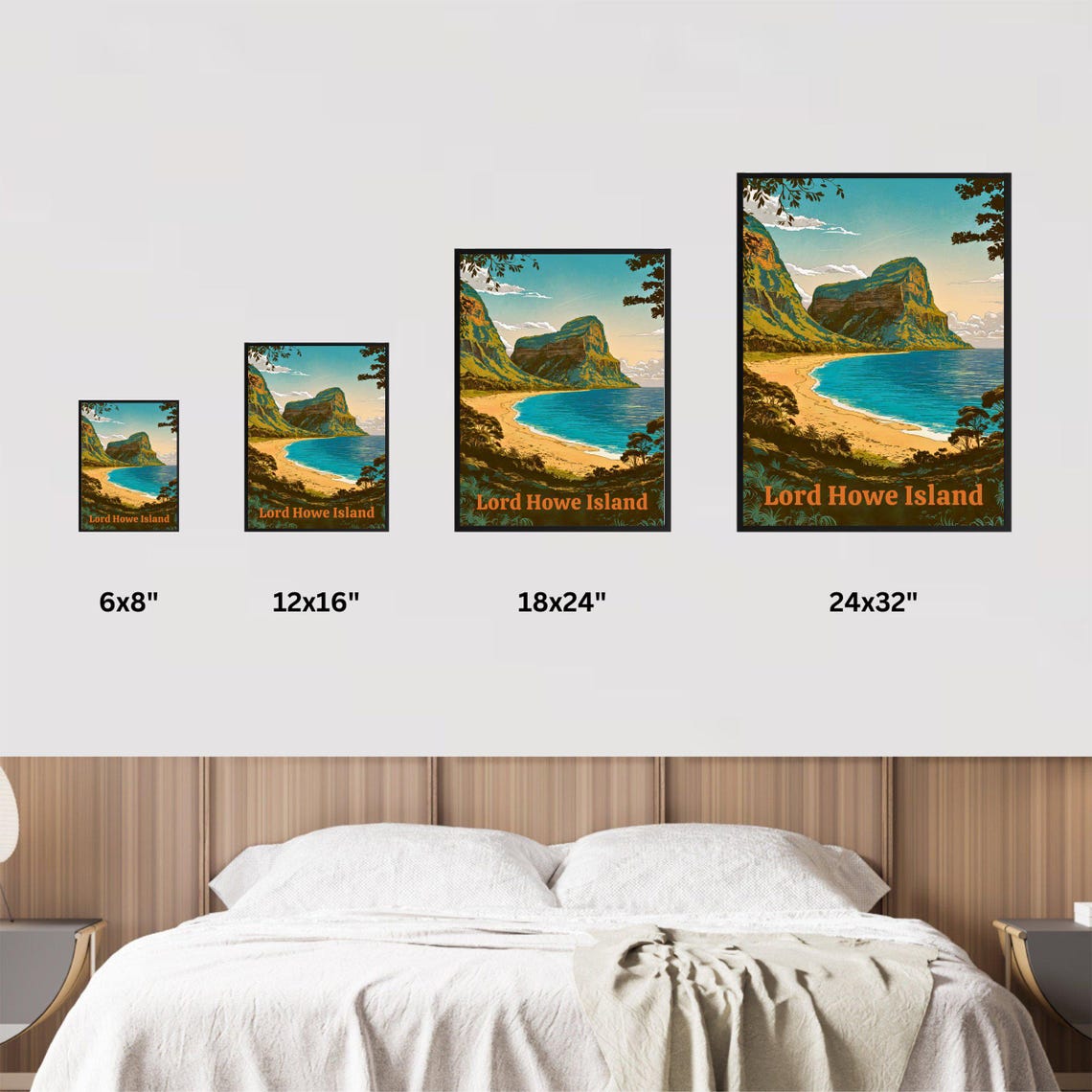 Lord Howe Island Australia Coastal Cliffs Beach Travel Poster - Image 3