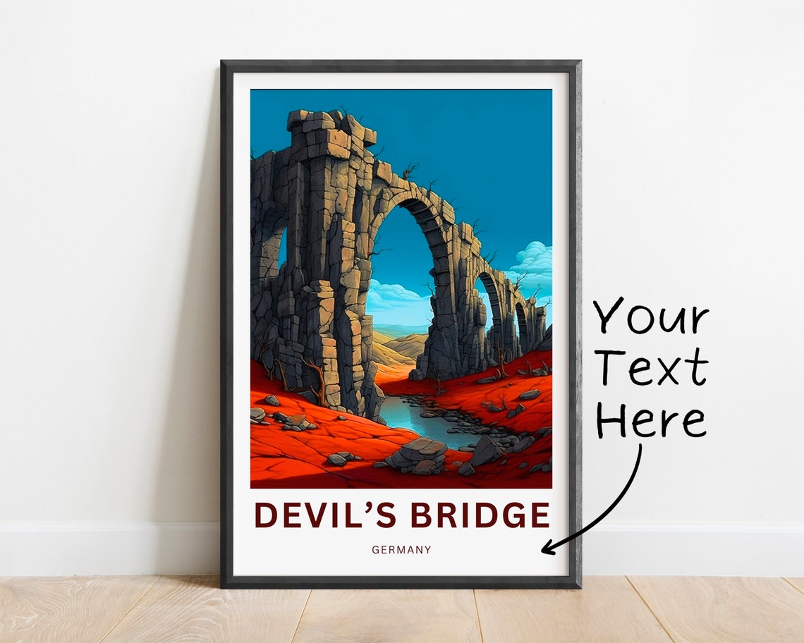 Personalized Devil's Bridge Germany Stone Arches Canyon Travel Poster