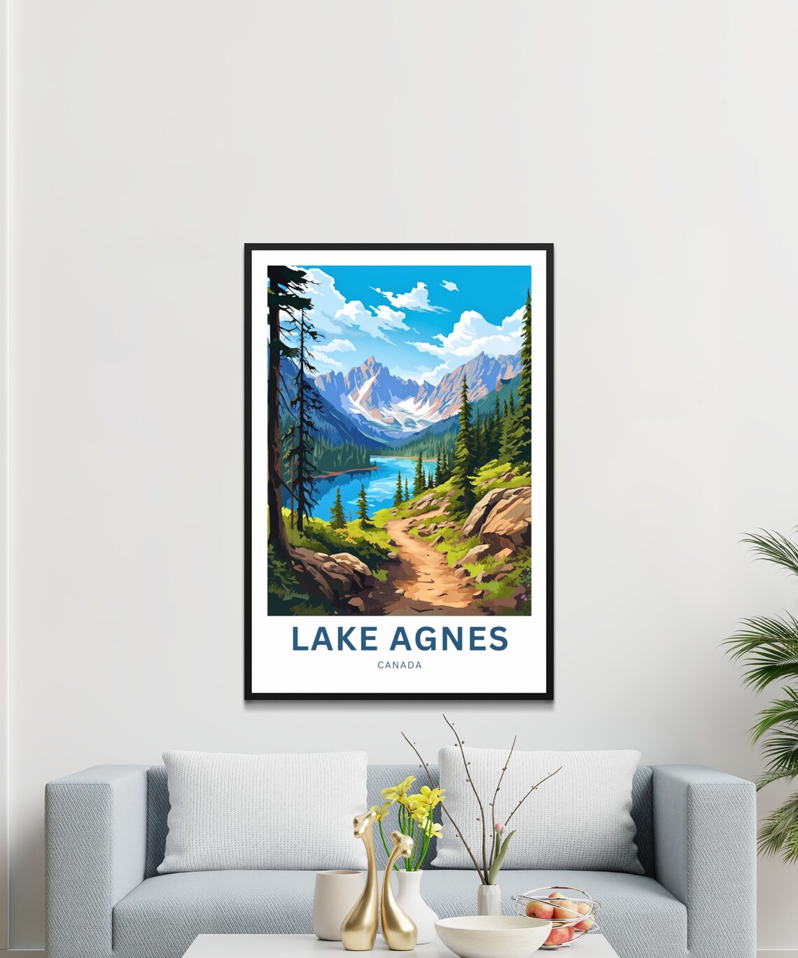 Lake Agnes Canada Present Travel Poster - Image 2