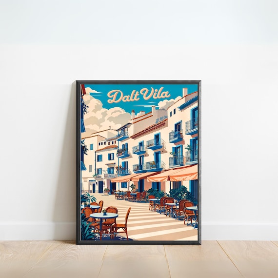 Dalt Vila Vintage Travel Poster, Ibiza Art Print