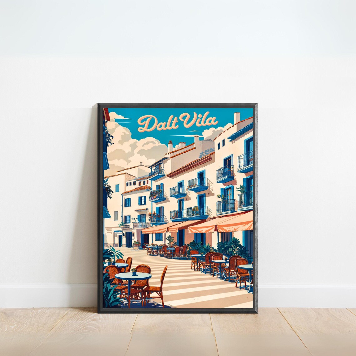 Dalt Vila Vintage Travel Poster, Ibiza Art Print