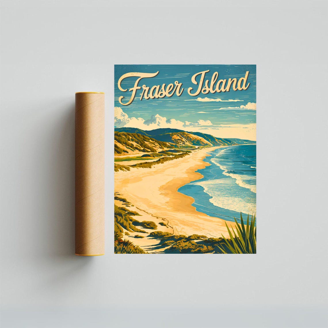 Fraser Island Australia Dune Coastline Vintage Travel Poster - Image 2