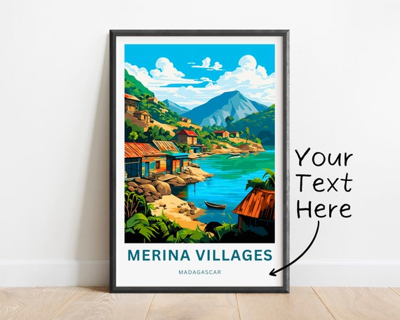 Personalized Merina Villages Travel Print Merina Villages Madagascar Poster Africa Wall Art Framed Present Gift Madagascar Present