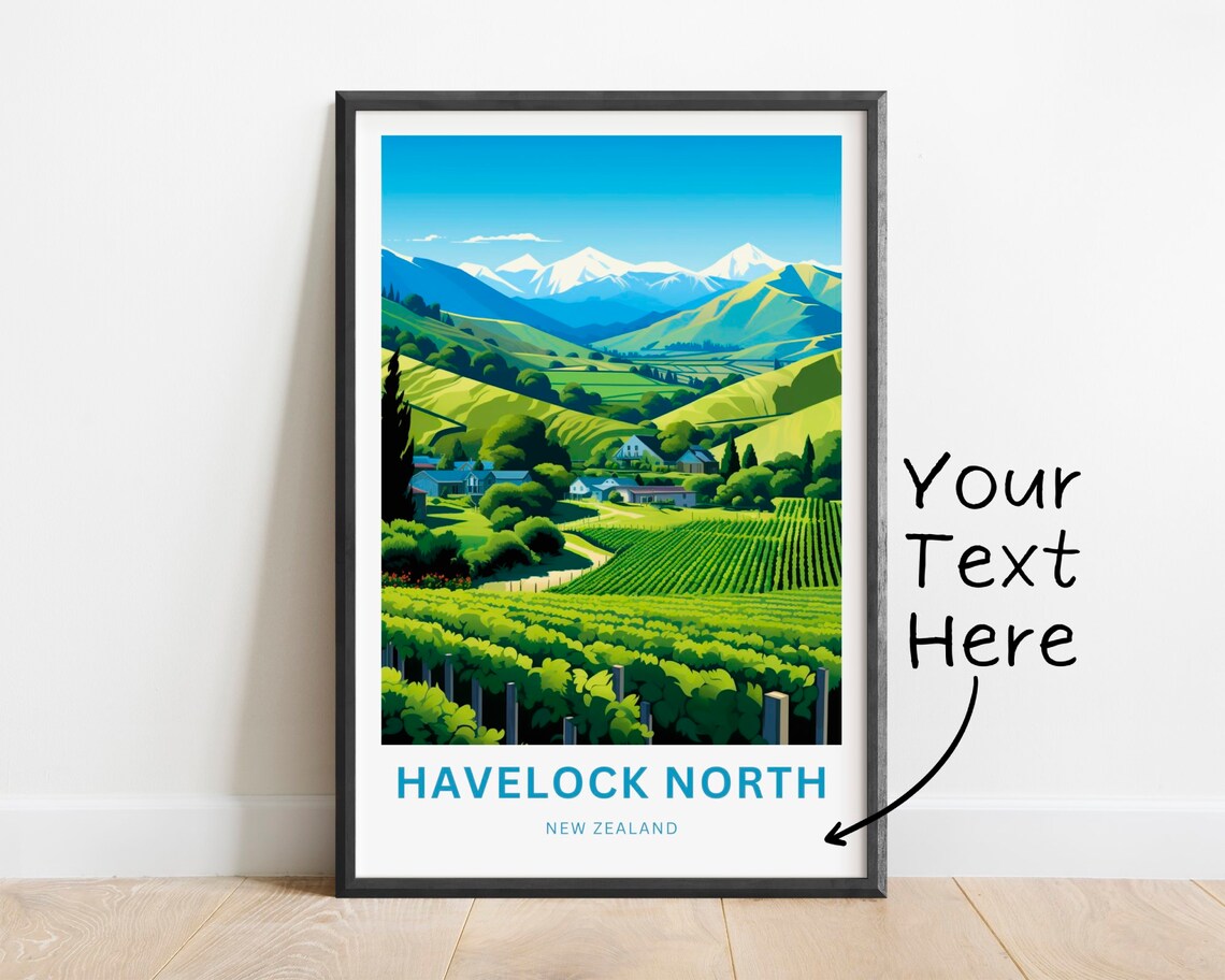 Havelock North New Zealand Vineyard Hills Personalized Poster