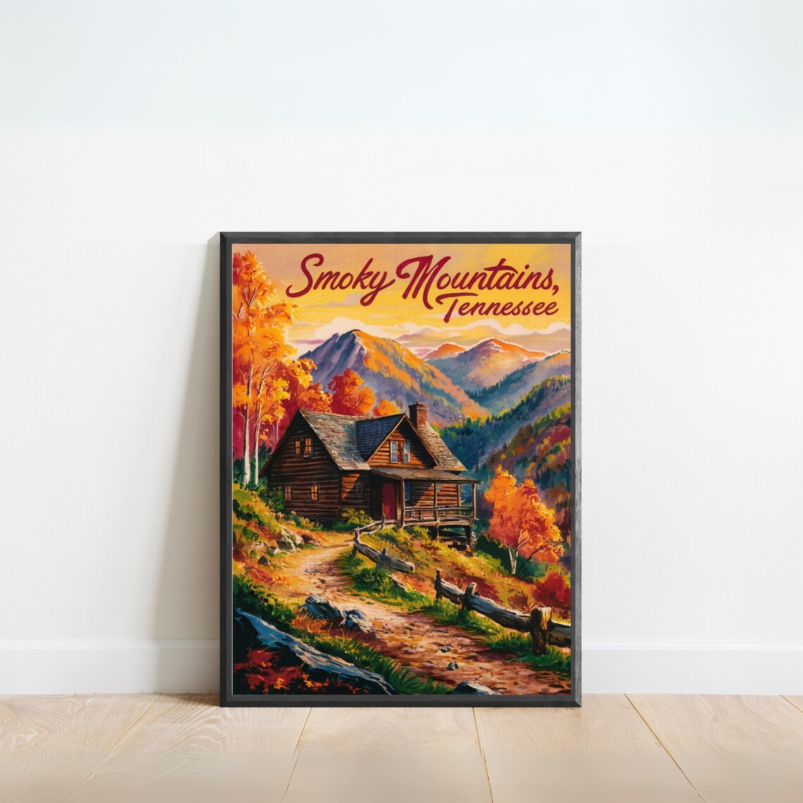 Smoky Mountain Vintage Travel Poster, Tennessee Art Print