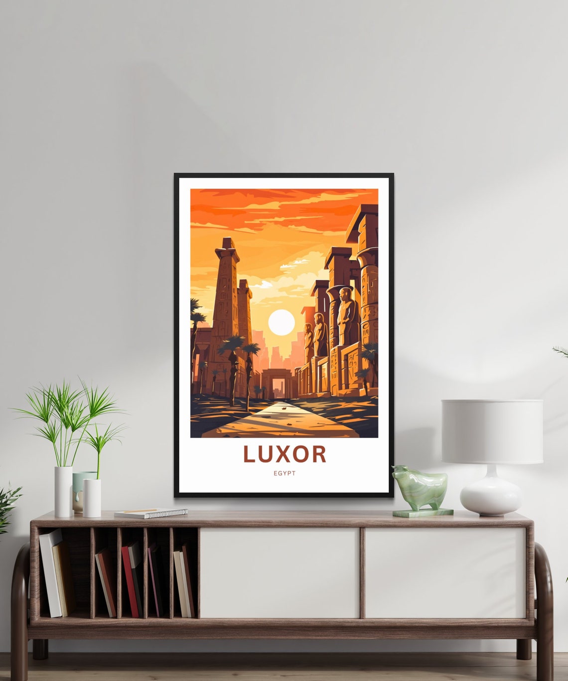 Luxor Egypt Ancient Temple Avenue at Sunset Personalized Poster - Image 2