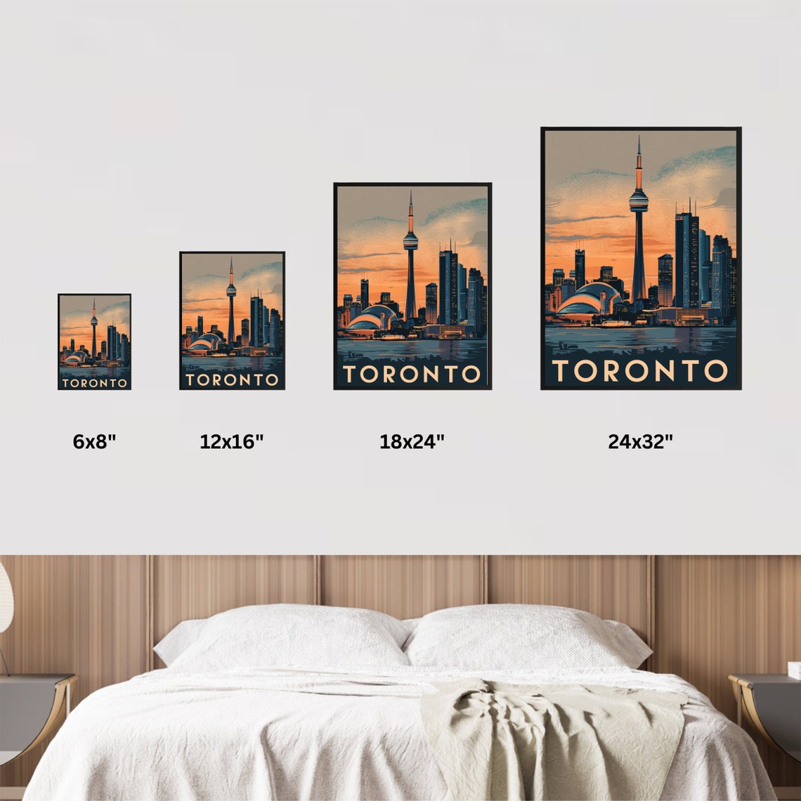 Toronto Canada Sunset Skyline Dome Stadium Vintage Travel Poster - Image 3
