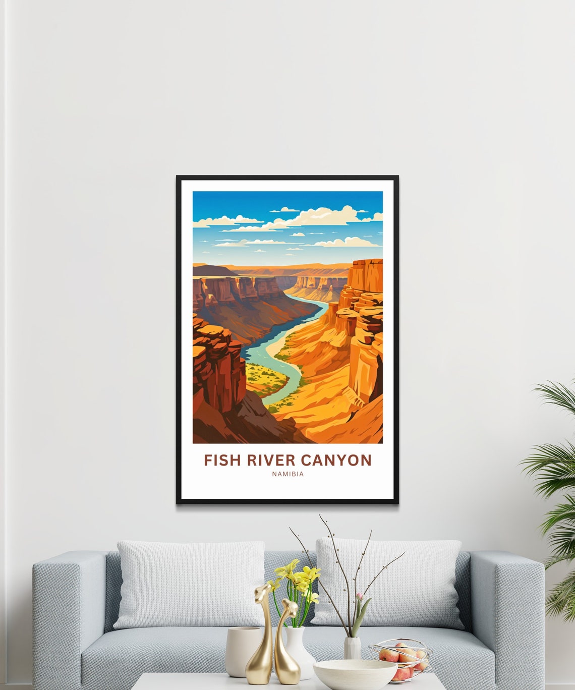 Fish River Canyon Namibia Red Cliffs Winding River Travel Poster - Image 2