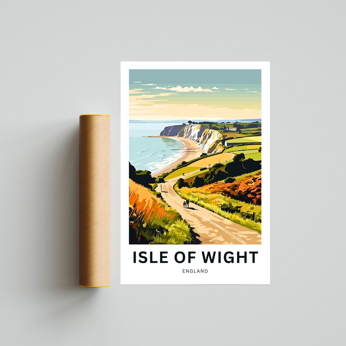 Personalized Isle of Wight England Coast Beach Custom Travel Poster - Image 4