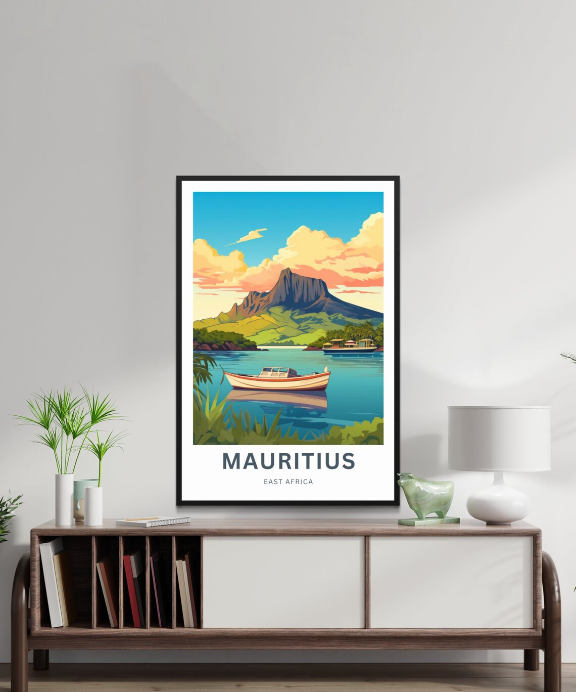 Mauritius East Africa Personalized Lagoon Boat Travel Poster - Image 2