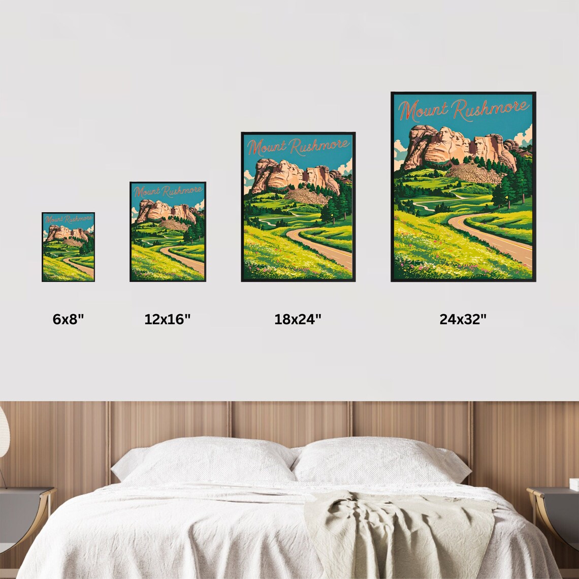 Mount Rushmore South Dakota Scenic Winding Road Vintage Poster - Image 3