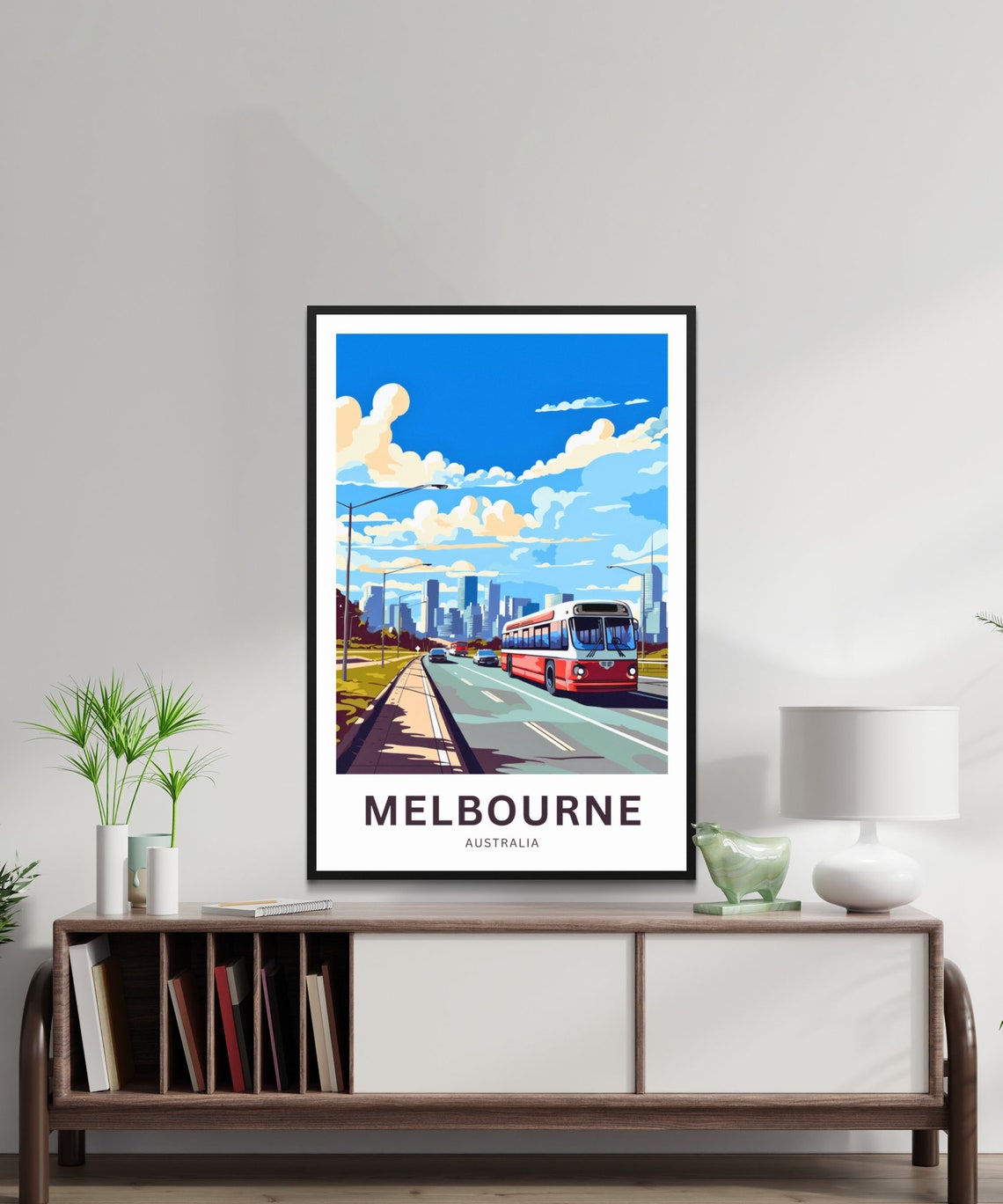 Personalized Melbourne Vintage Bus Highway Custom Travel Poster - Image 2