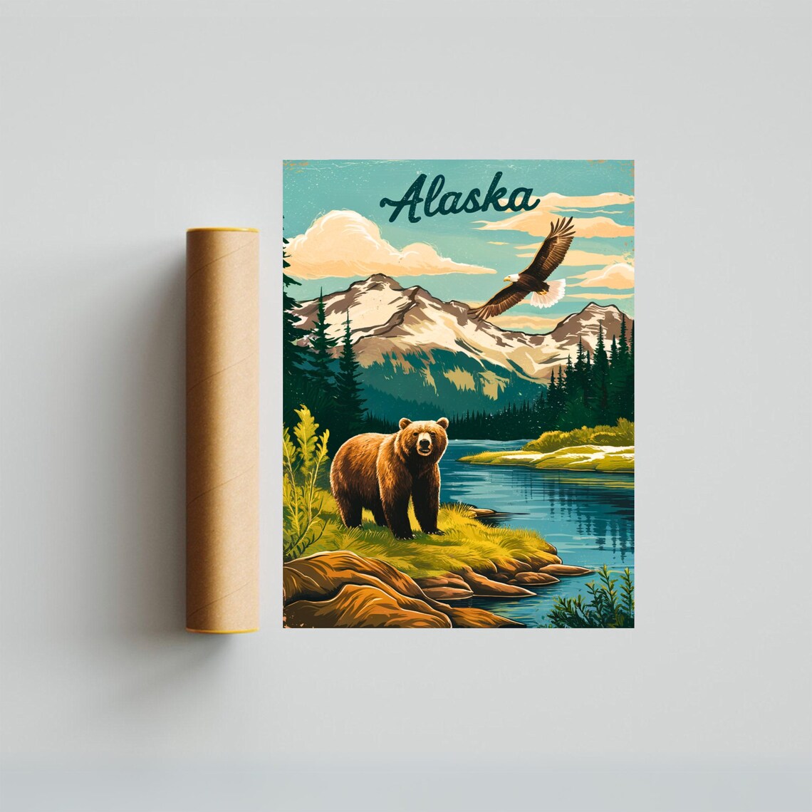 Alaska Vintage Travel Poster, Alaska Art Print - Image 4