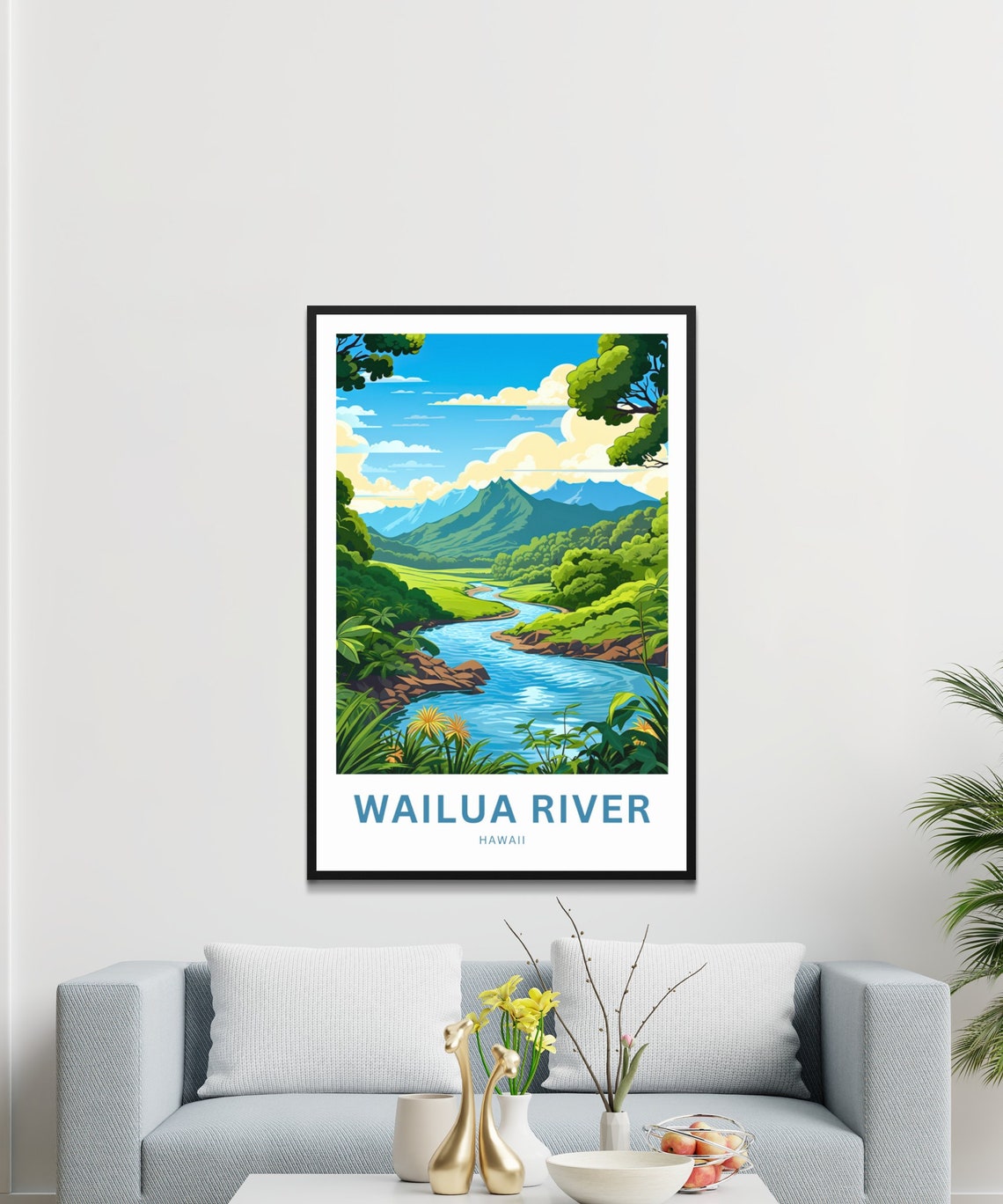 Wailua River Hawaii Green Valley River Rapids Personalized Poster - Image 3