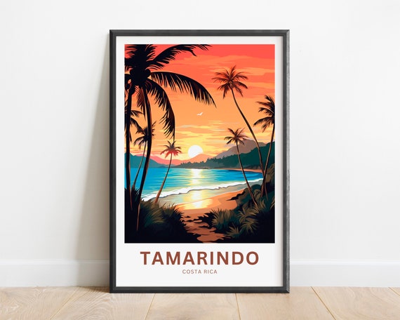 Tamarindo Travel Print Poster Costa Rica Wall Art Framed Present Gift