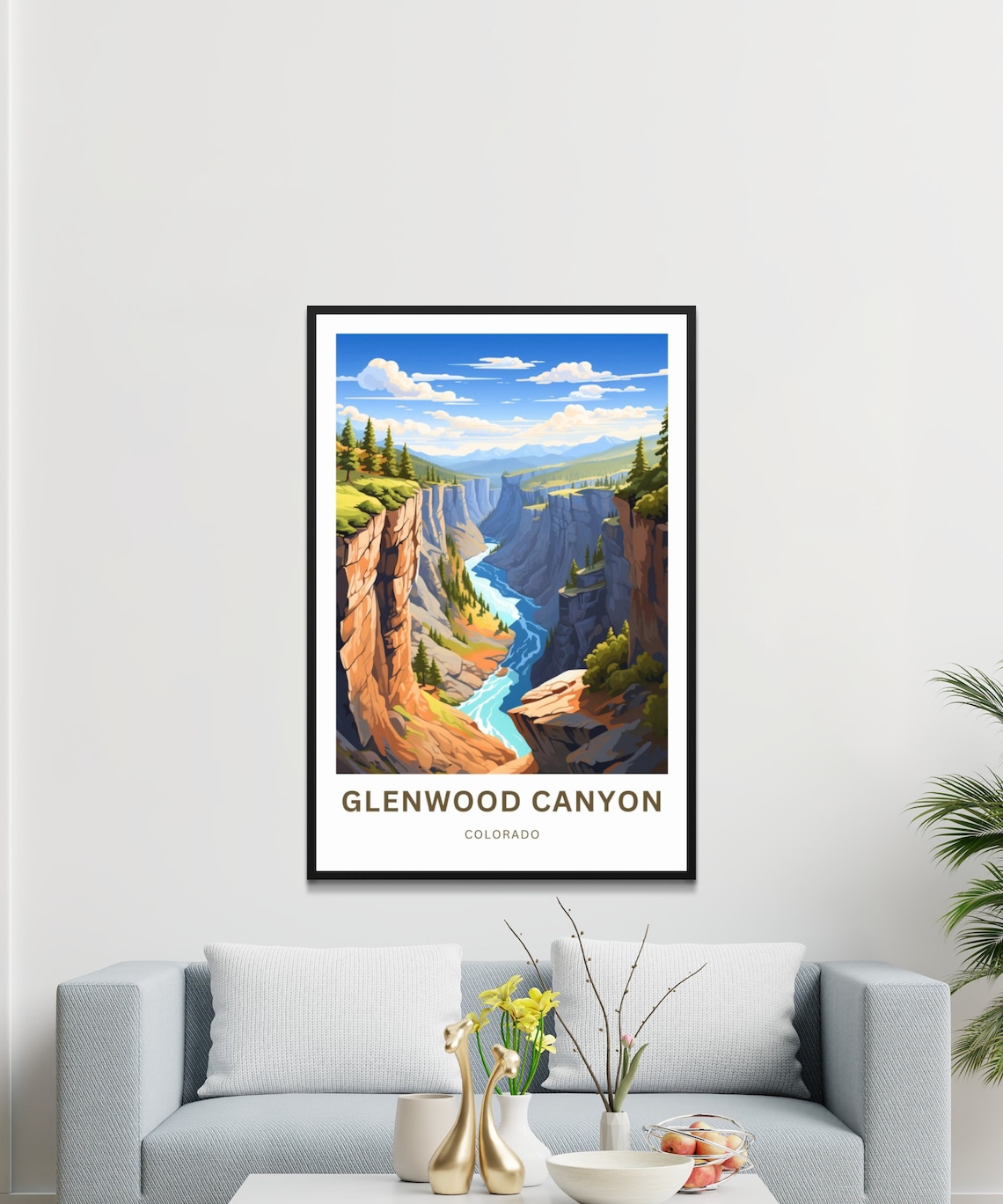 Glenwood Canyon Colorado River Rapids Scenic Gorge Travel Poster - Image 3