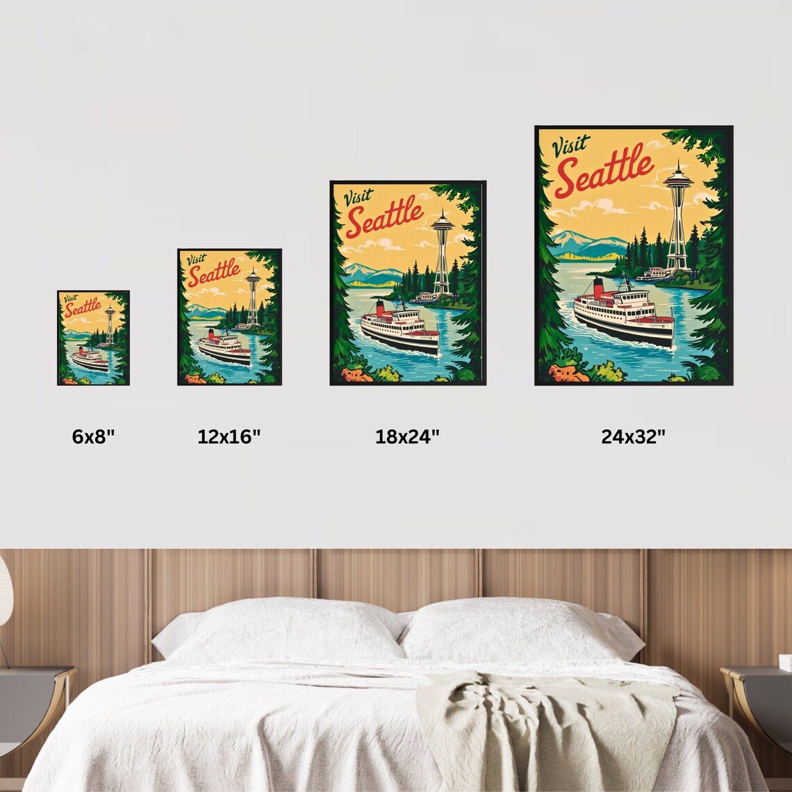 Seattle Vintage Travel Poster, Washington Art Print - Image 4