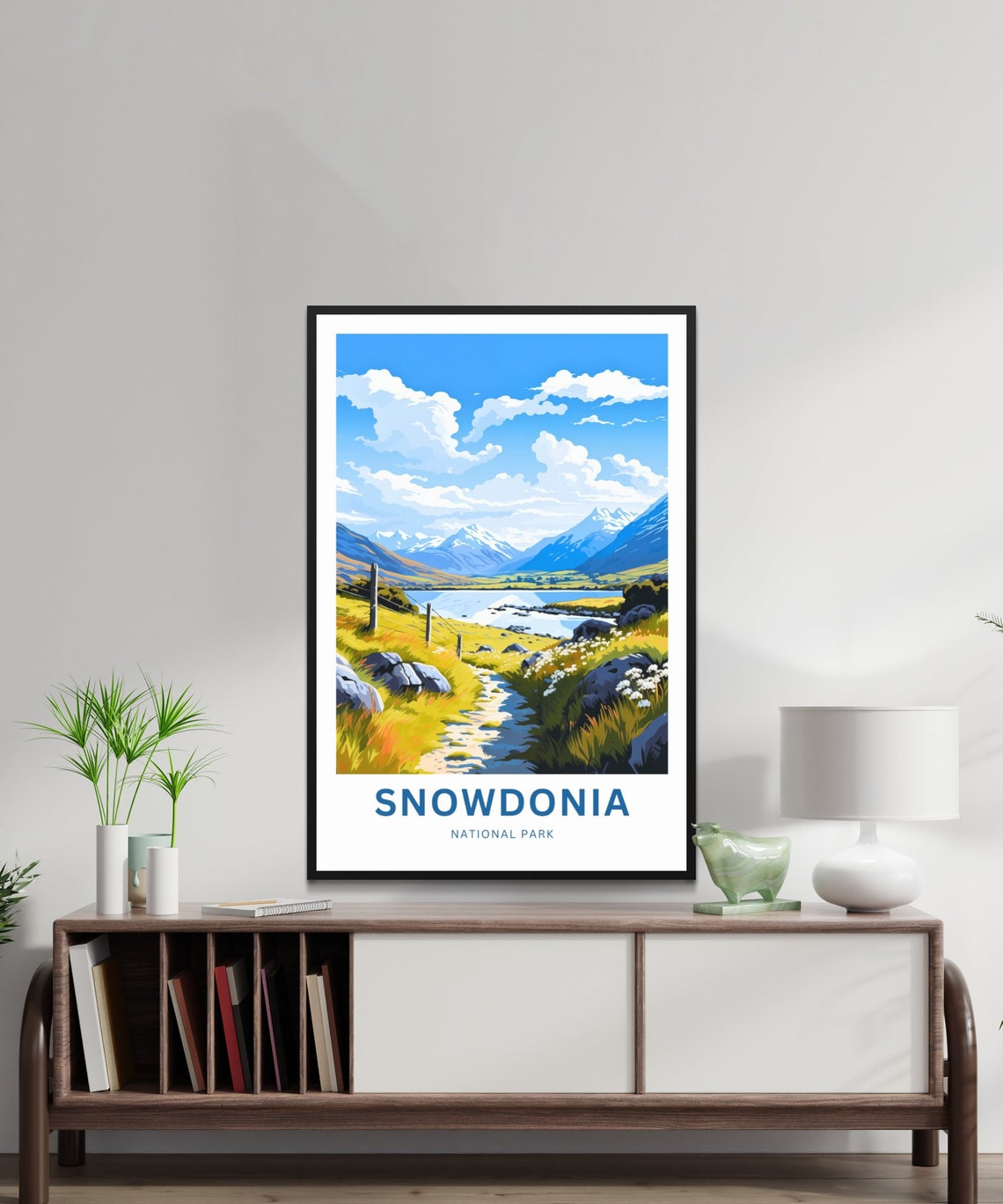 Personalized Snowdonia National Park Rocky Stream Trail Lake Poster - Image 2