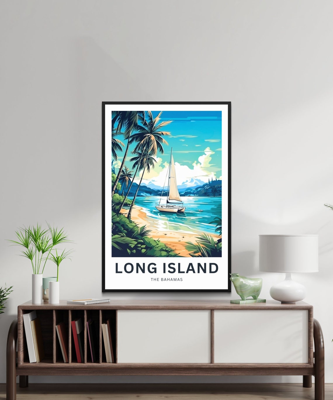 Personalized Long Island Travel Print Long Island Poster Bahamas Wall Art Framed Present Gift Bahamas Present - Image 2