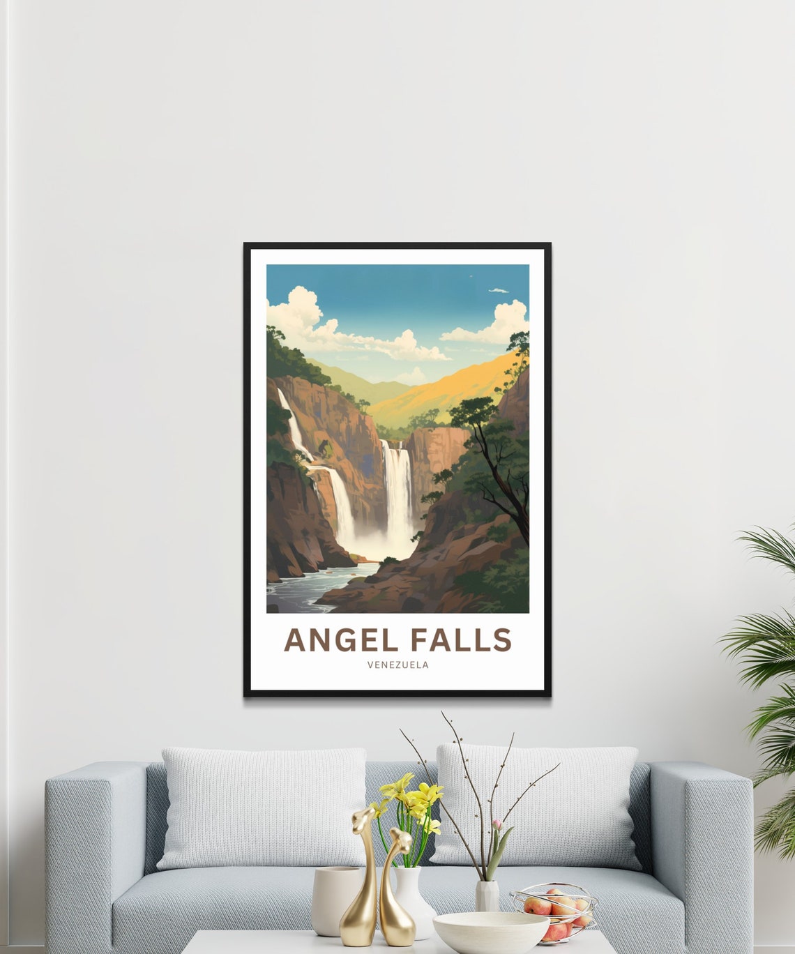 Angel Falls Venezuela Canyon Waterfall Scene Personalized Poster - Image 3