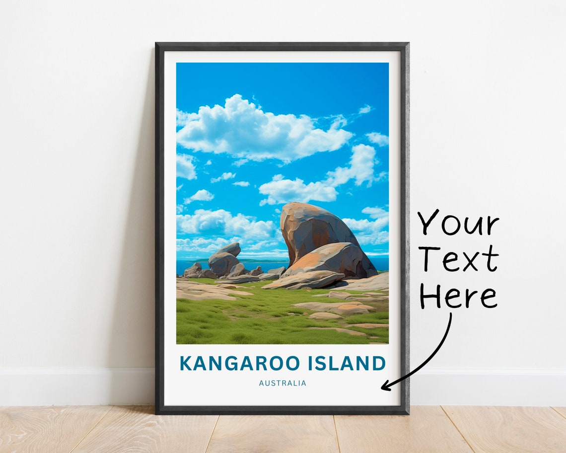 Personalized Kangaroo Island Travel Print Kangaroo Island Poster Australia Wall Art Framed Present Gift Australia Present