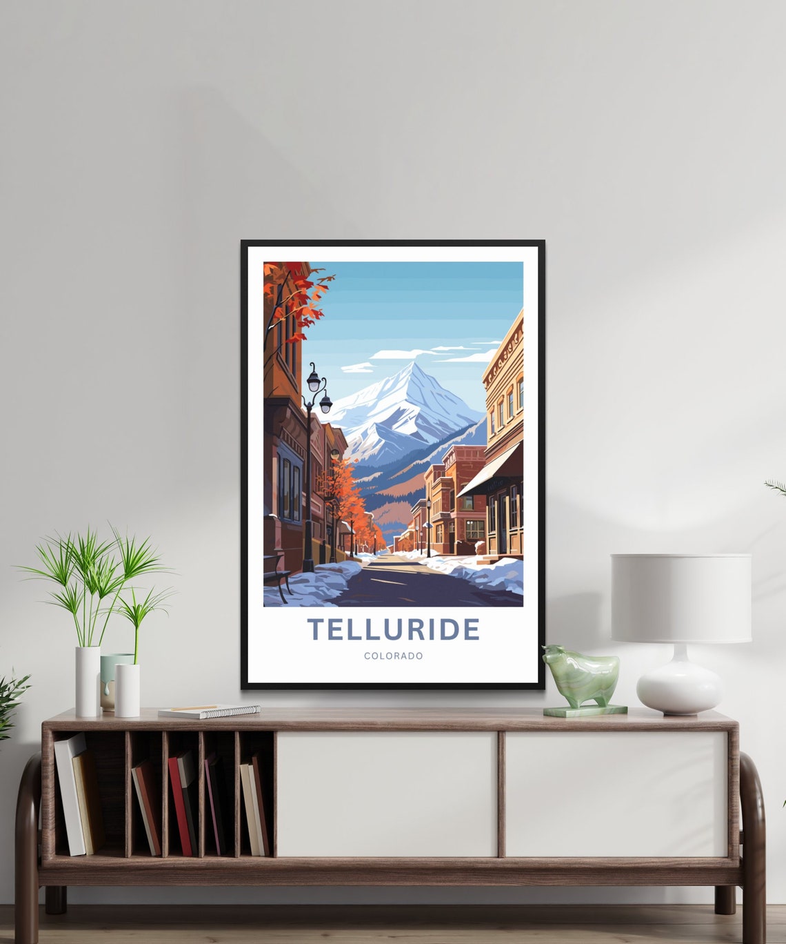 Telluride Colorado Autumn Street Personalized Mountain Poster - Image 2