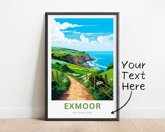 Exmoor National Park Personalized Coastal Footpath View Poster