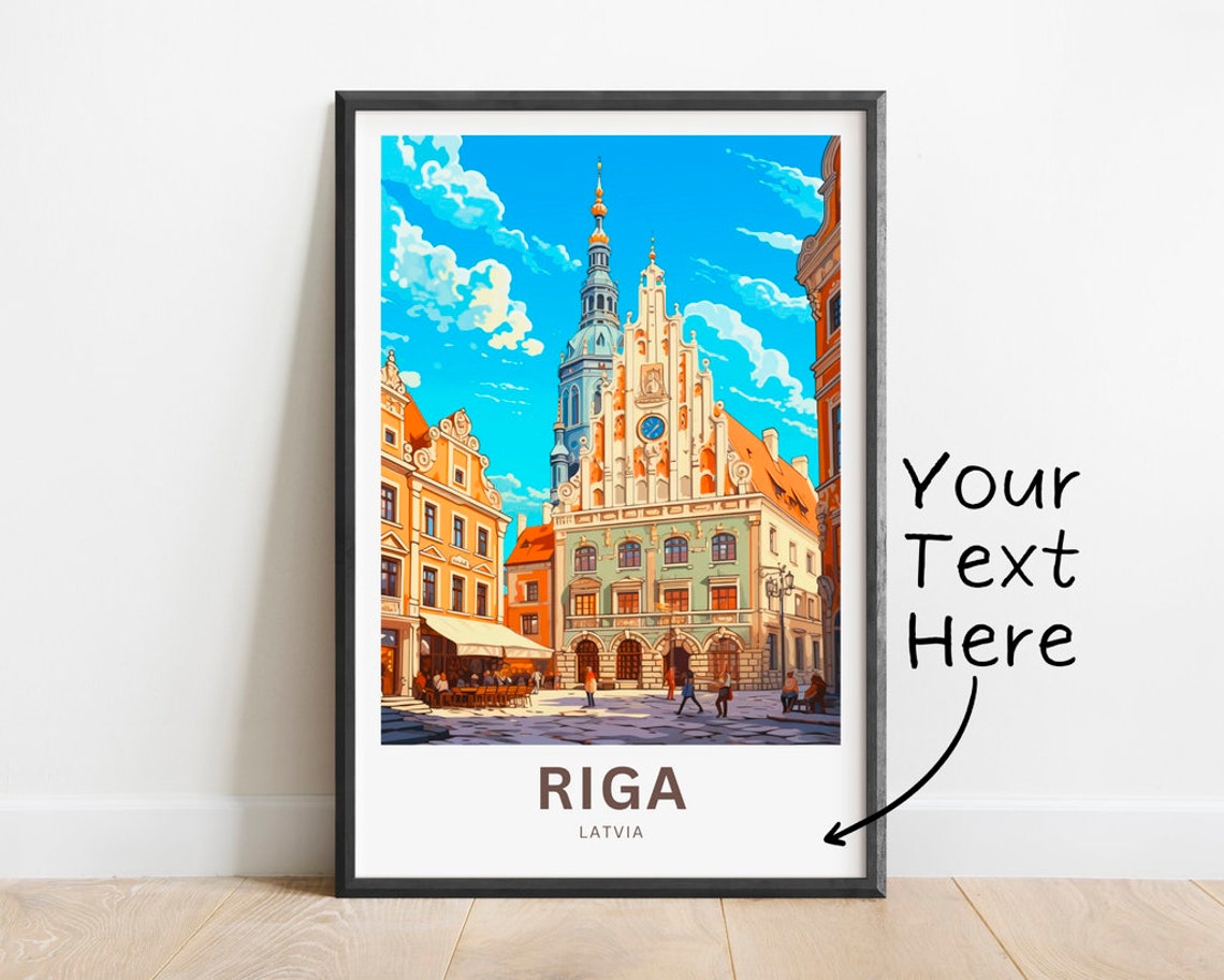 Riga Latvia Old Town Square Personalized Baltic Travel Poster