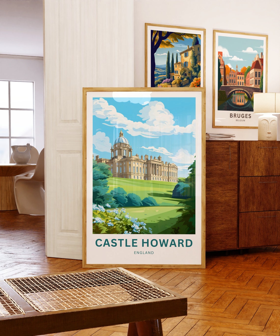 Castle Howard England Stately Home Vintage Travel Poster Lawn View - Image 5