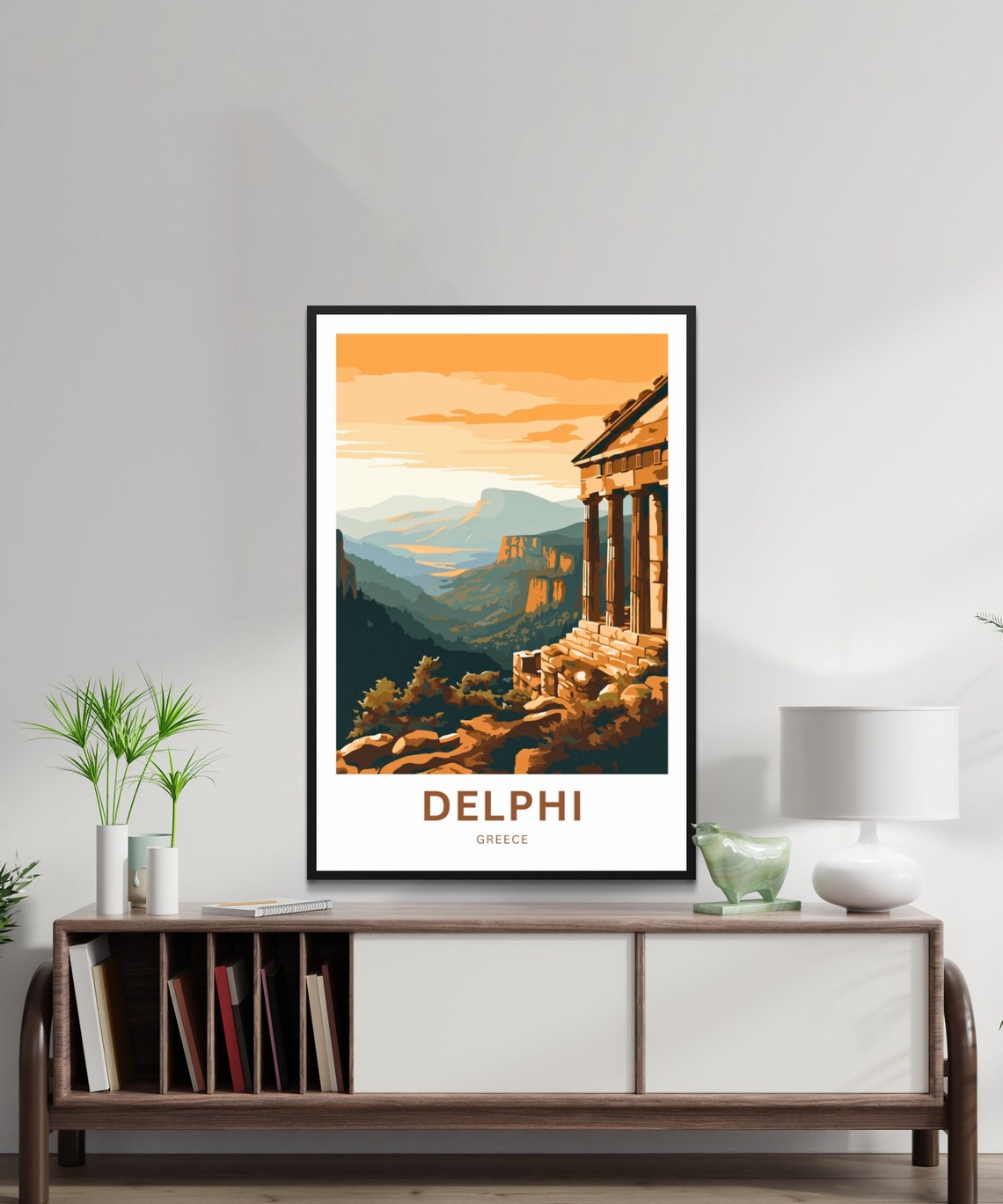 Delphi Greece Golden Sunset Temple Personalized Travel Poster - Image 2