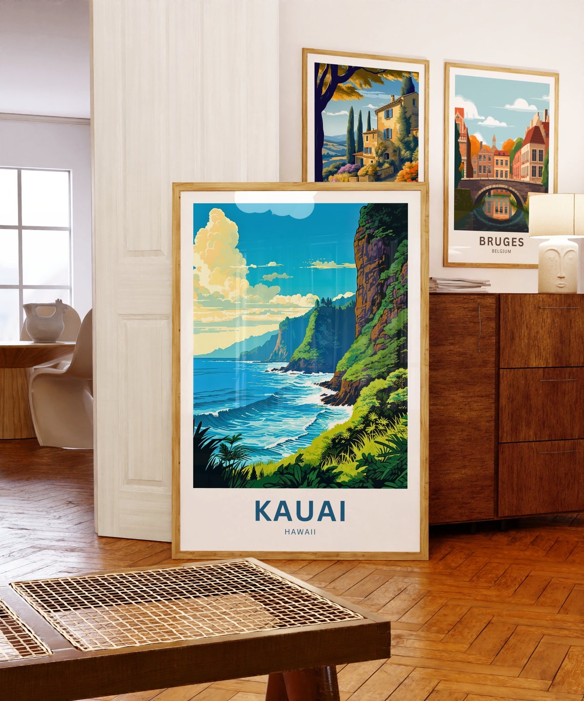 Kauai Hawaii Dramatic Sea Cliffs and Turquoise Waves Art Poster - Image 5