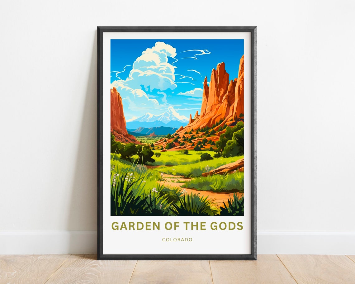 Garden Of The Gods Travel Print Garden Of The Gods Poster Colorado Wall Art Framed Present Gift Colorado United States Present