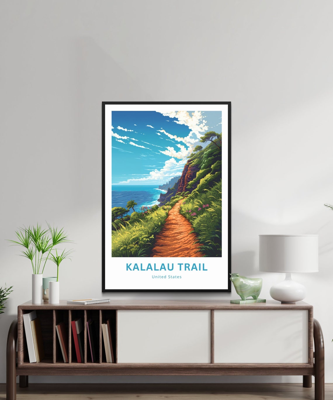 Kalalau Trail United States Red Cliff Coastal Path Hike Poster - Image 2