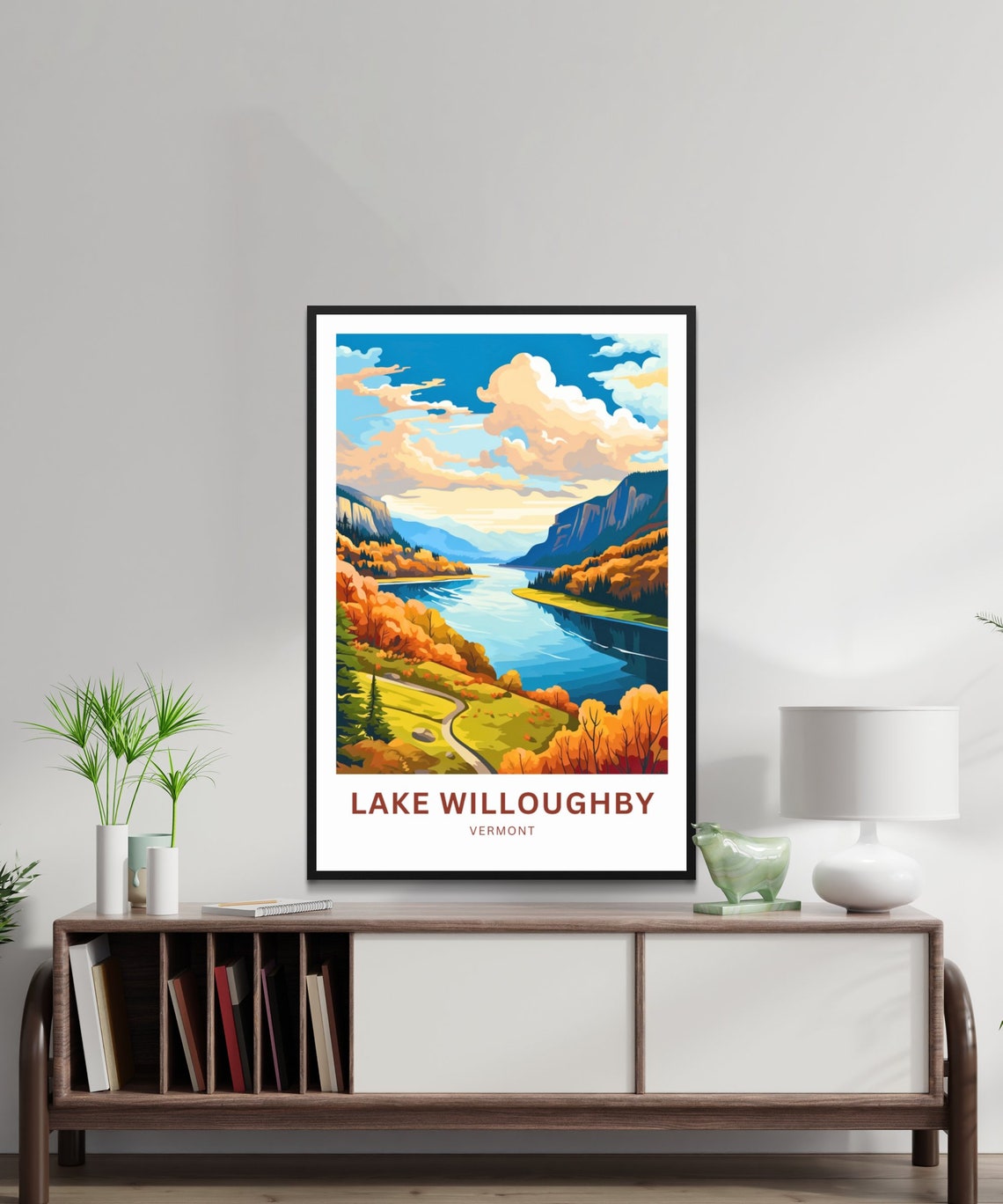 Personalized Lake Willoughby Vermont Fall Foliage Lake Poster - Image 2