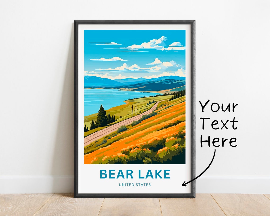 Personalized Bear Lake United States Hillside Wildflower Travel Poster