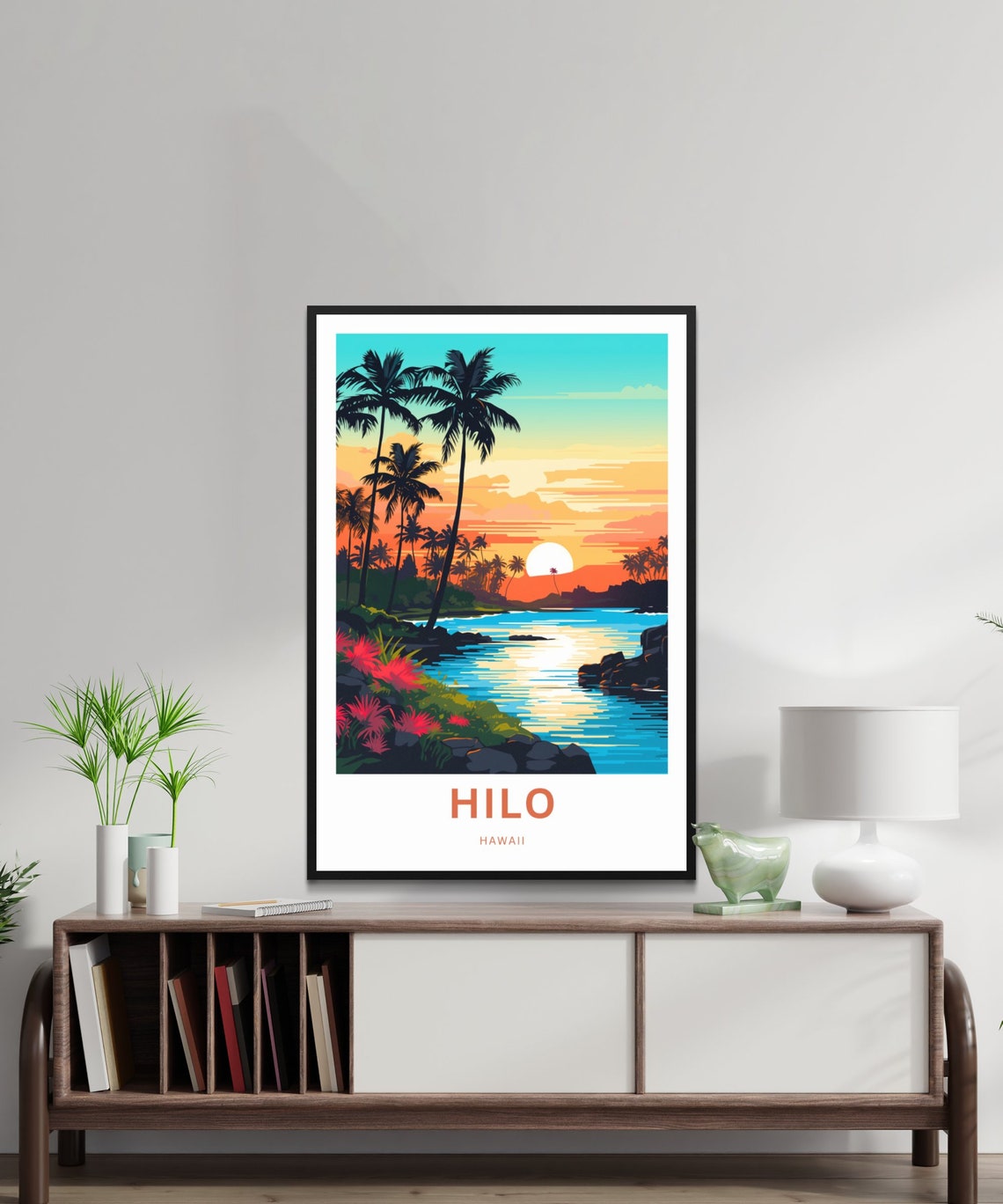 Personalized Hilo Hawaii Tropical Beach Sunset Custom Travel Poster - Image 2