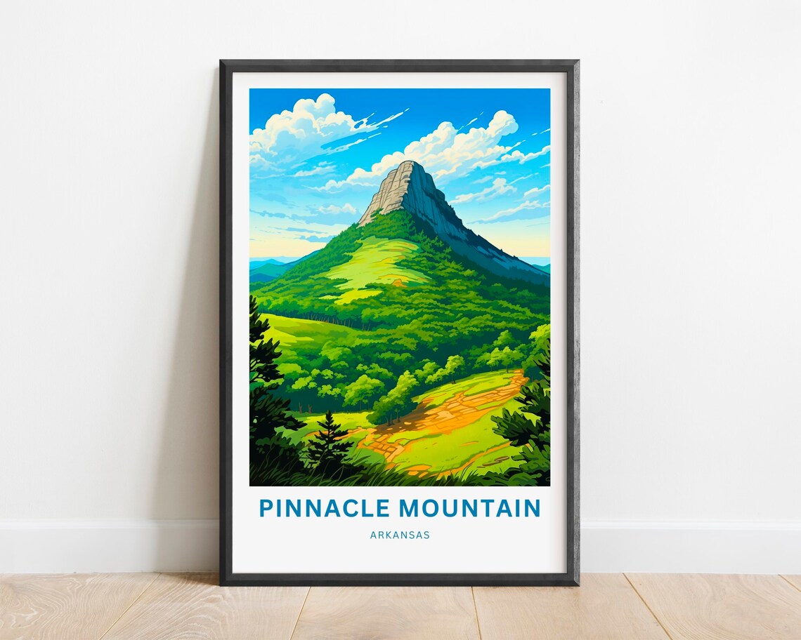 Pinnacle Mountain Arkansas Green Summit Hiking Vista Travel Poster