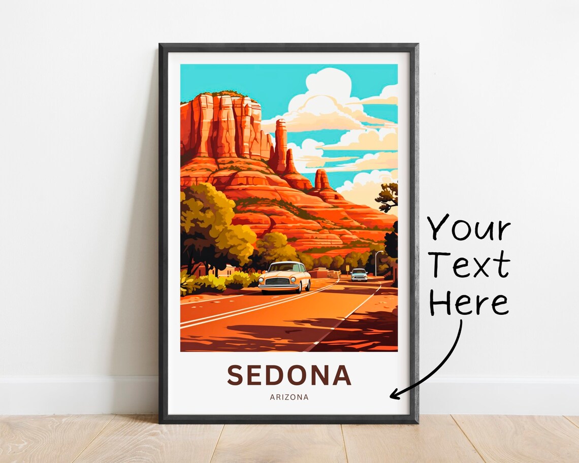 Sedona Arizona Red Rocks Road Trip Personalized Travel Poster