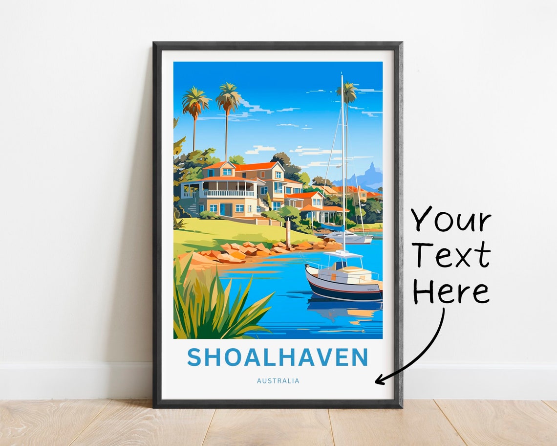 Personalized Shoalhaven Australia Riverside Boats Travel Poster