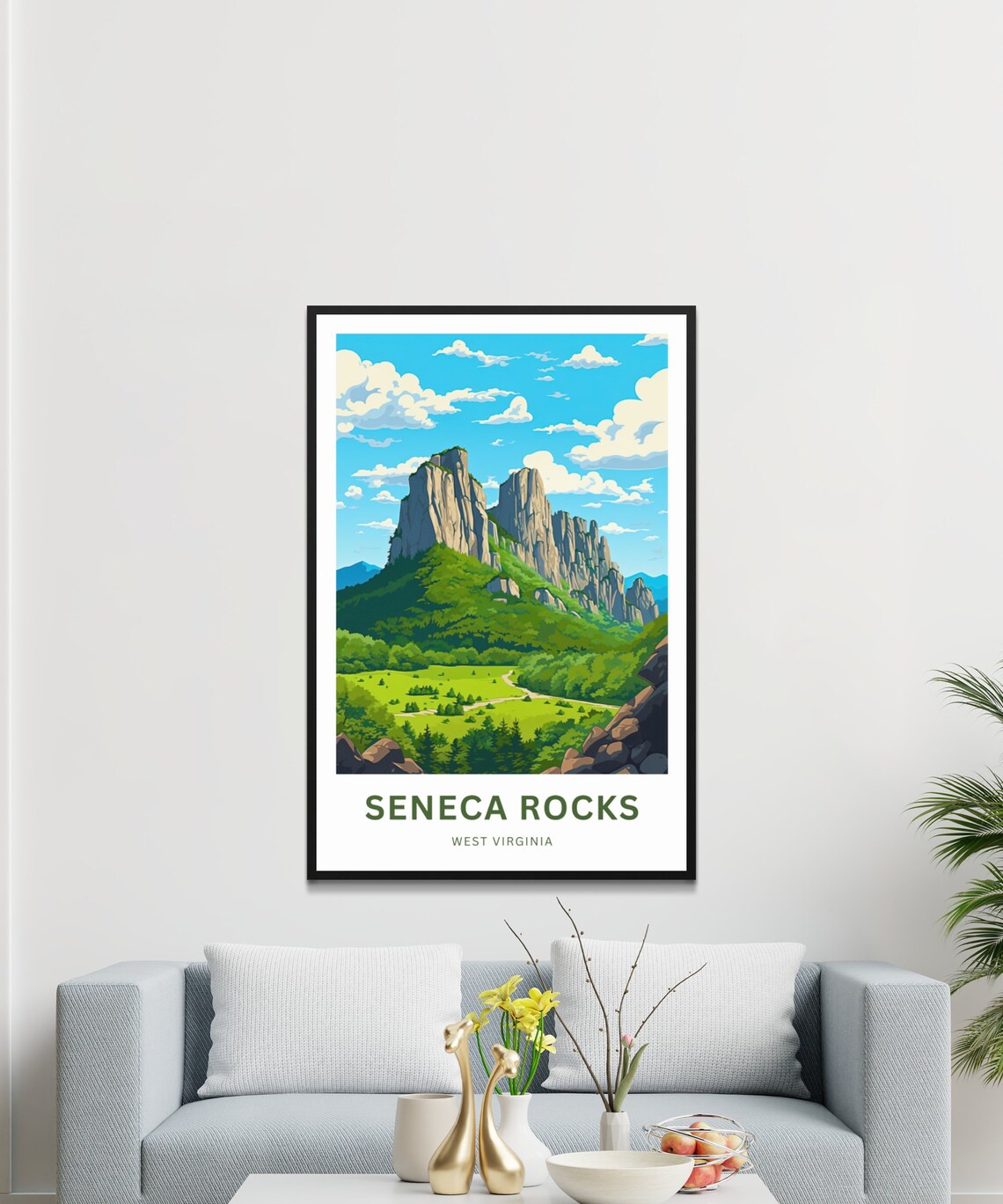 Personalized Seneca Rocks Travel Poster, Virginia - Image 3