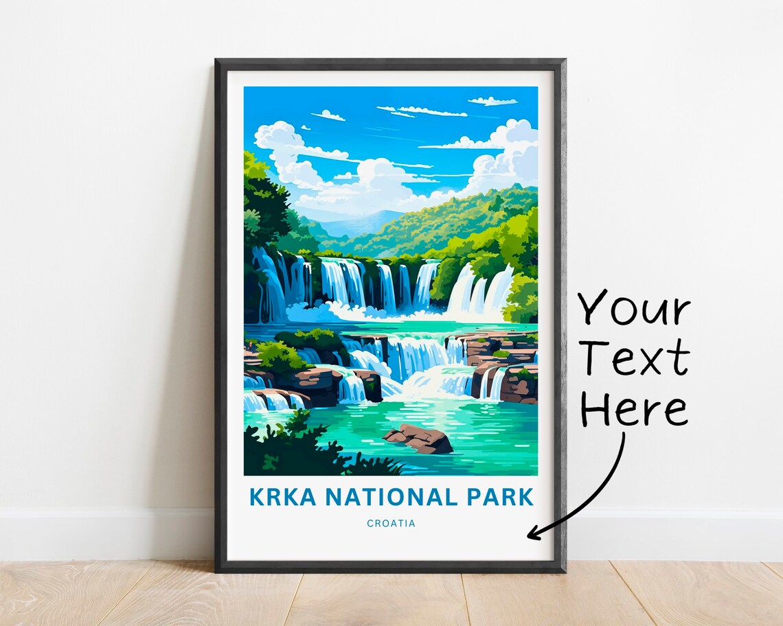 Personalized Krka National Park Travel Poster, Croatia