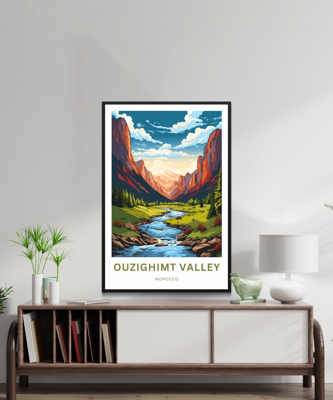 Personalized Ouzighimt Valley Morocco Canyon River Custom Poster - Image 2