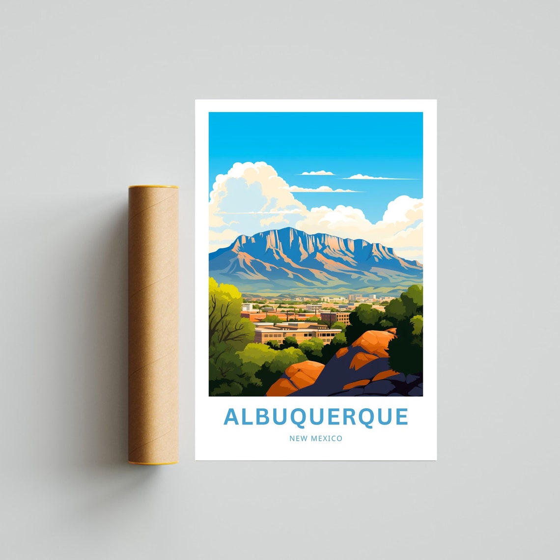 Personalized Albuquerque Travel Print Albuquerque Poster Albuquerque Wall Art Framed Present Gift New Mexico Present - Image 4