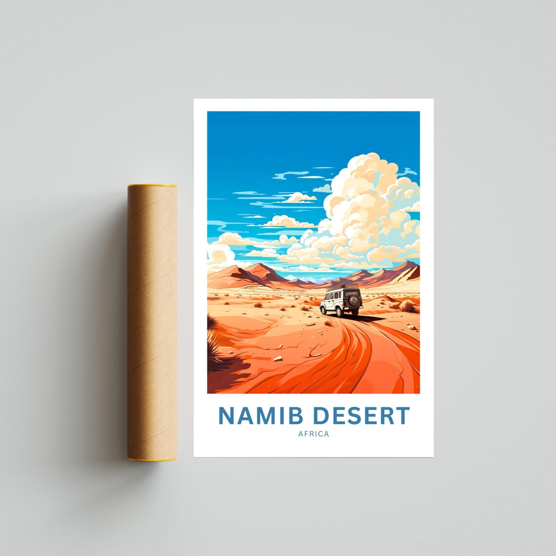 Namib Desert Africa Safari Jeep Red Dunes Adventure Travel Poster - Image 4